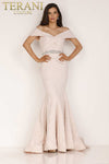 Off-Shoulder Beaded Belt Mermaid Long Dress - 1812M6657