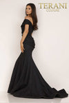 Off-Shoulder Beaded Belt Mermaid Long Dress - 1812M6657