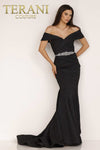 Off-Shoulder Beaded Belt Mermaid Long Dress - 1812M6657
