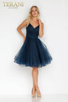 Spaghetti Strap Low Back Glitter Tulle Short Ball Gown - 1821H7761