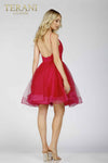 Spaghetti Strap Low Back Glitter Tulle Short Ball Gown - 1821H7761
