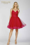 Spaghetti Strap Low Back Glitter Tulle Short Ball Gown - 1821H7761