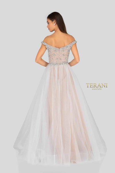 Off-Shoulder Beaded Long Ball Gown - 1911P8543