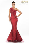 Embellished One Sleeve Evening Gown - 1911E9095