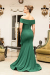 Plus Size Off-Shoulder Side Drape Peplum Mermaid Gown – 1911M9339
