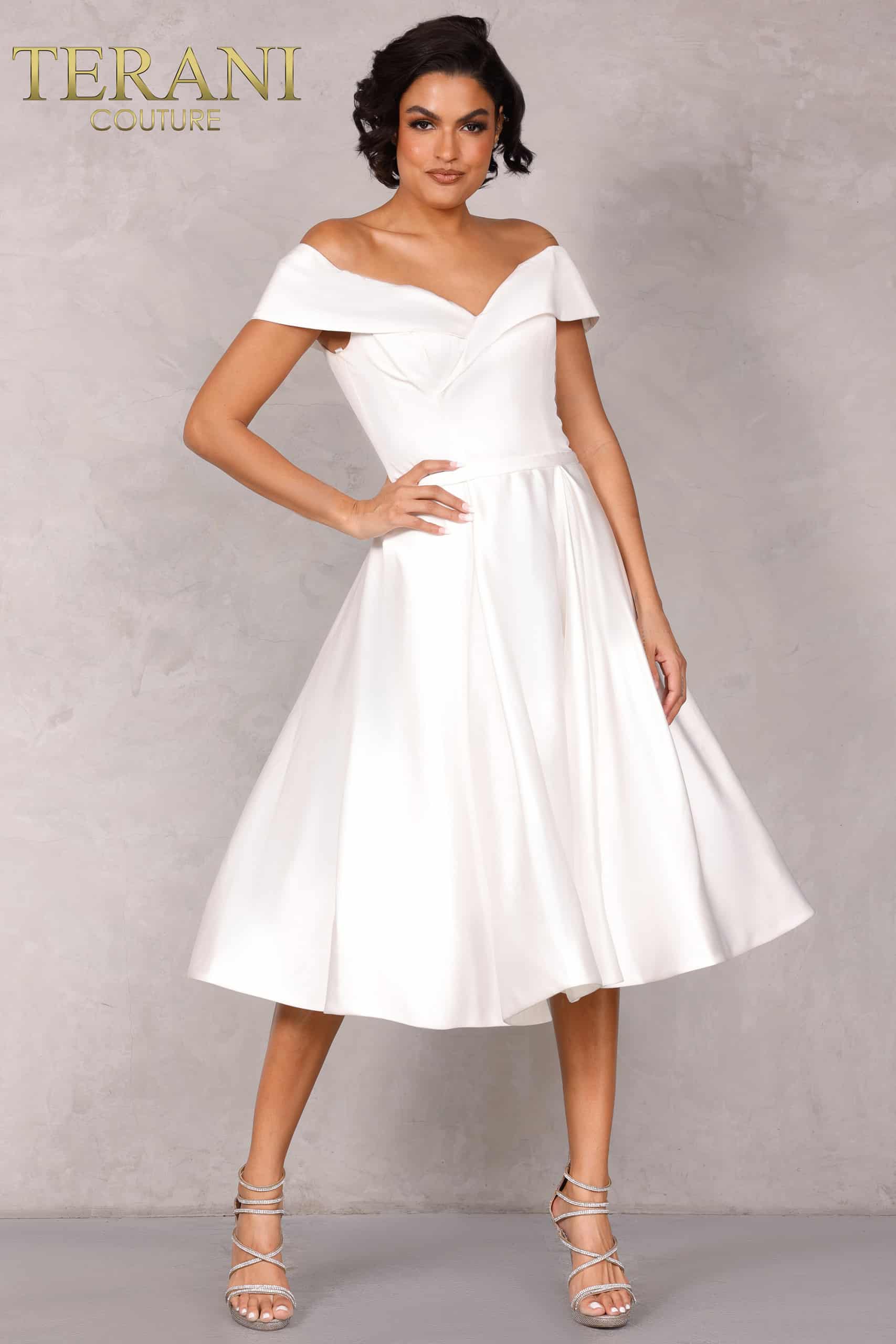 OFF SHOULDER TEE LENGTH DRESS - 1912C9656