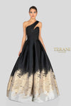One Shoulder Dramatic Neckline Long Ball Gown - 1912E9180