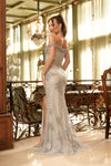 Sparkling Off Shoulder Slit Evening Gown - 1912GL9572