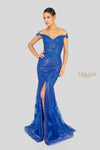 Sparkling Off Shoulder Slit Evening Gown - 1912GL9572