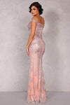 Sparkling Off Shoulder Slit Evening Gown - 1912GL9572