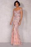 Sparkling Off Shoulder Slit Evening Gown - 1912GL9572