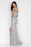 Sparkling Off Shoulder Slit Evening Gown - 1912GL9572