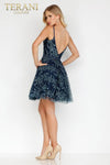 Leafy V Neck A-Line Cocktail Dress - 1912P8083