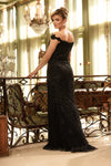 Sparkling Off Shoulder Slit Evening Gown - 1912GL9572