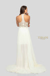 Halter Neck Racer Back Lace Detail Bodice Long Dress - 1913P8298