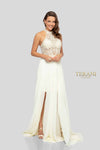 Halter Neck Racer Back Lace Detail Bodice Long Dress - 1913P8298