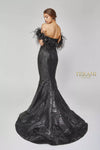 Striking Flower and Feather Strapless Evening Gown - 1921E0136