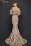 Striking Flower and Feather Strapless Evening Gown - 1921E0136