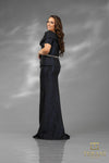 Plus Size Pleated Mock Two Piece Gown – 1921M0727