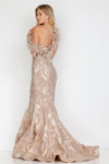 Striking Flower and Feather Strapless Evening Gown - 1921E0136