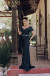 Plus Size Pleated Mock Two Piece Gown – 1921M0727