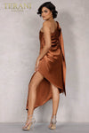 Bronze Short Heavy Charmeuse Cocktail Dress - 1922C0073