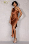 Bronze Short Heavy Charmeuse Cocktail Dress - 1922C0073
