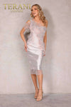 Three tone one shoulder Mikado cocktail dress - 2011C2003