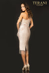 Three tone one shoulder Mikado cocktail dress - 2011C2003