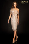 Three tone one shoulder Mikado cocktail dress - 2011C2003