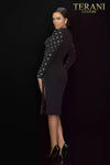 Long Sleeve Crystal Detailed Cocktail Dress - 2011C2025