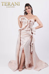 Uniquely Structured Strapless Metallic Jacquard Evening Dress - 2011E2073
