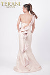 Assymetric One Shoulder Gown with Sculpted Collar and 3D Flowers - 2011E2424