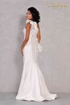 One shoulder Mikado gown with 3D flowers - 2011E2427
