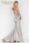 One shoulder Mikado gown with 3D flowers - 2011E2427