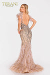 Feather Halter Neckline Two-Tone Beaded Pageant Dress - 2011GL2423