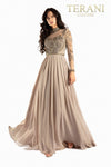 Long sleeve high neck beaded chiffon pleated skirt Mother of Bride dress - 2011M2126