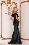 Plus Size Two tone off shoulder Mikado Mother of Bride gown – 2011M2159