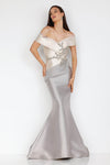 Plus Size Two tone off shoulder Mikado Mother of Bride gown – 2011M2159