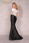 Plus Size Two tone off shoulder Mikado Mother of Bride gown – 2011M2159