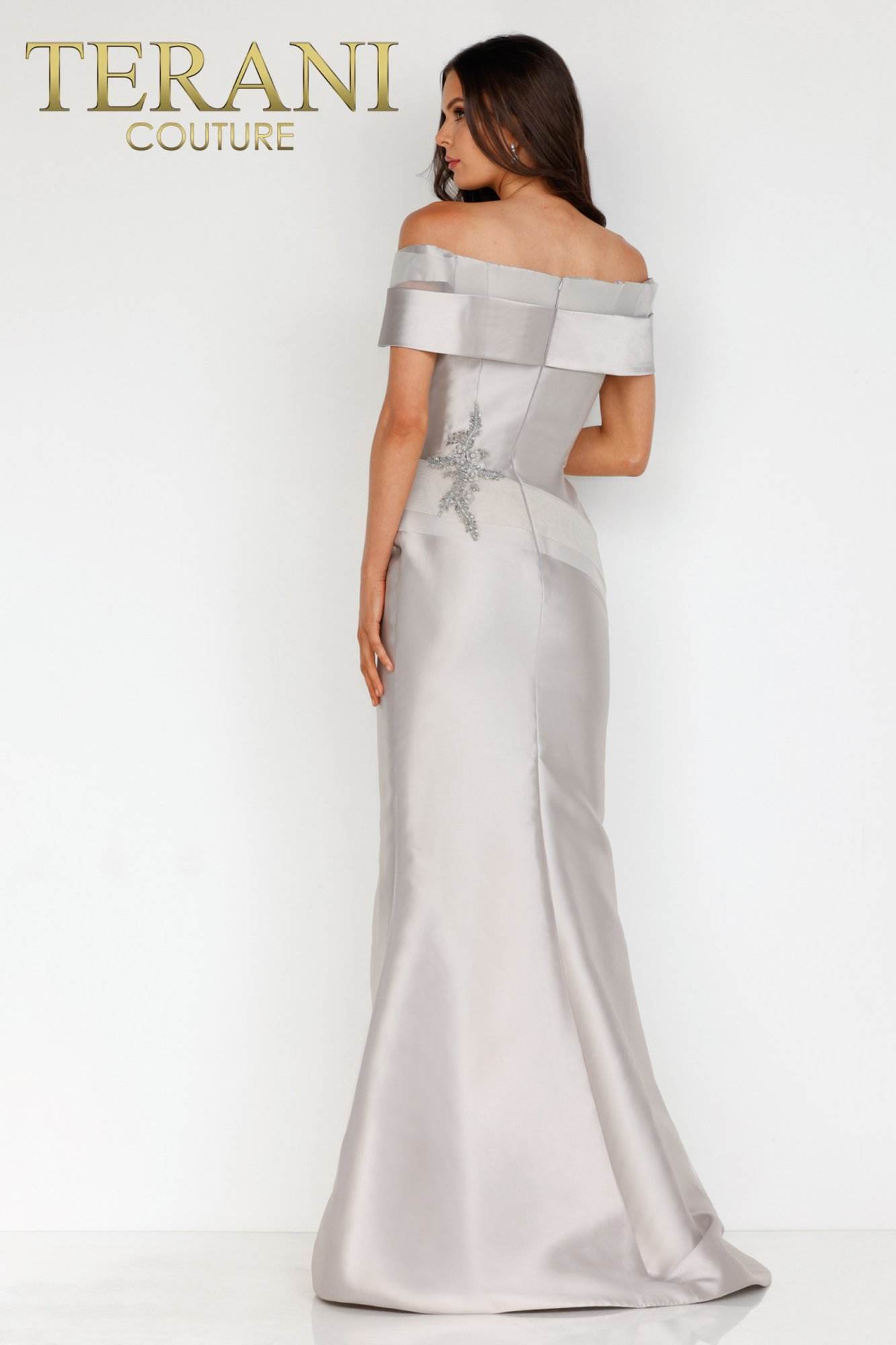 Two tone off shoulder Mikado Mother of Bride gown - 2011M2159
