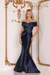 Two tone off shoulder Mikado Mother of Bride gown - 2011M2159