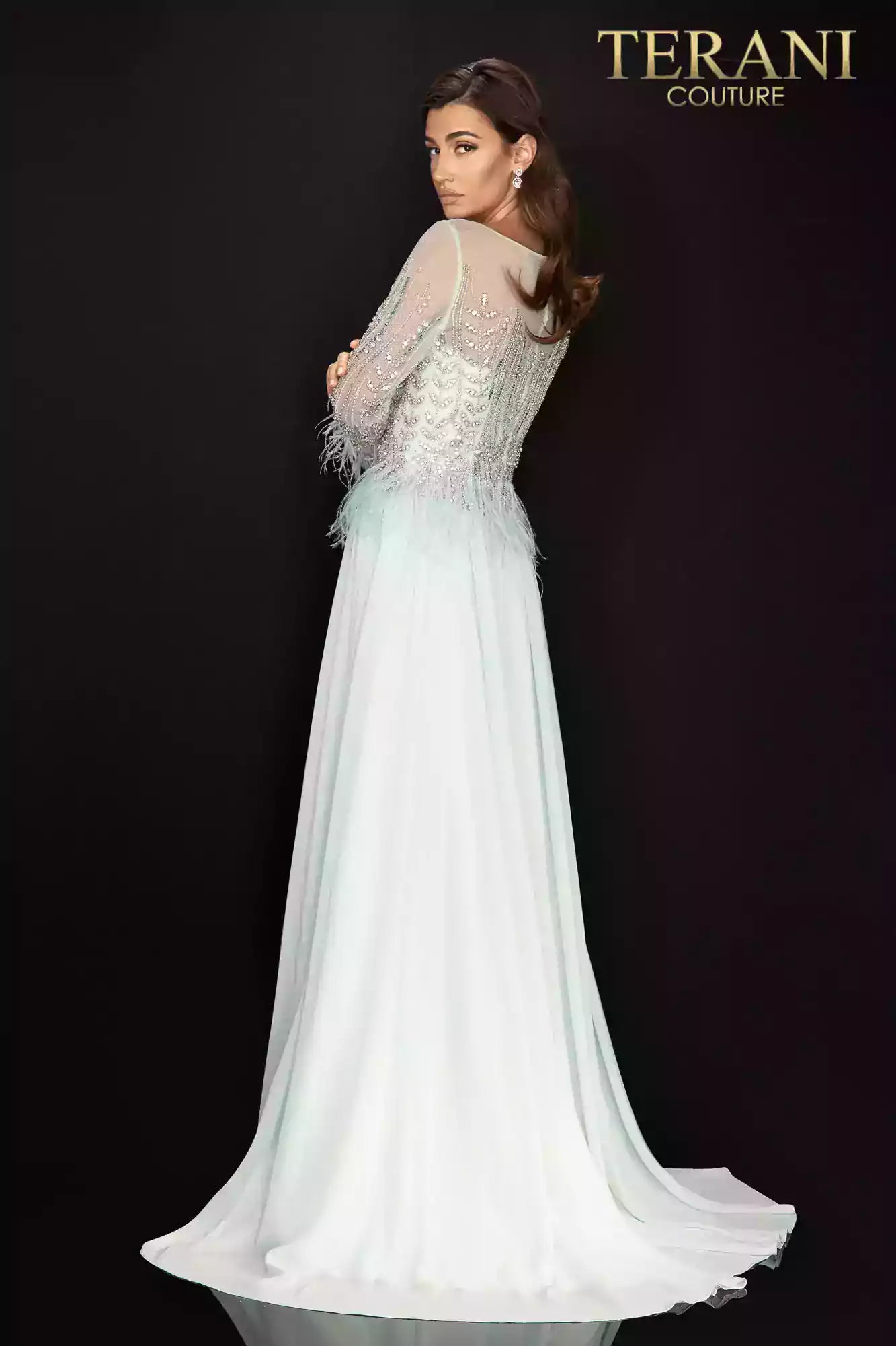 2011 long sleeve wedding dress Bateau neckline mother of the bride dress