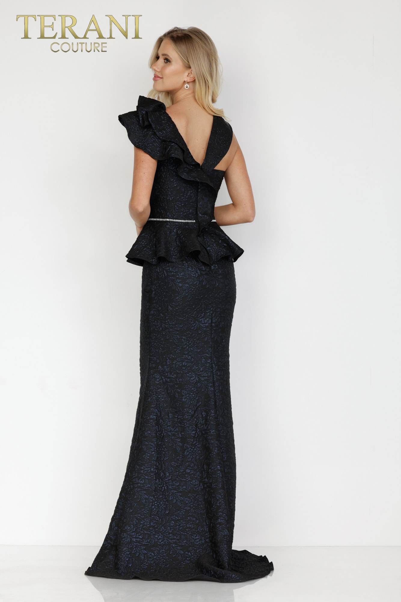 Champagne Long Stretch Jacquard Mother Of The Bride Dress - 2011M2167