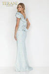Champagne Long Stretch Jacquard Mother Of The Bride Dress - 2011M2167
