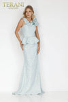 Champagne Long Stretch Jacquard Mother Of The Bride Dress - 2011M2167
