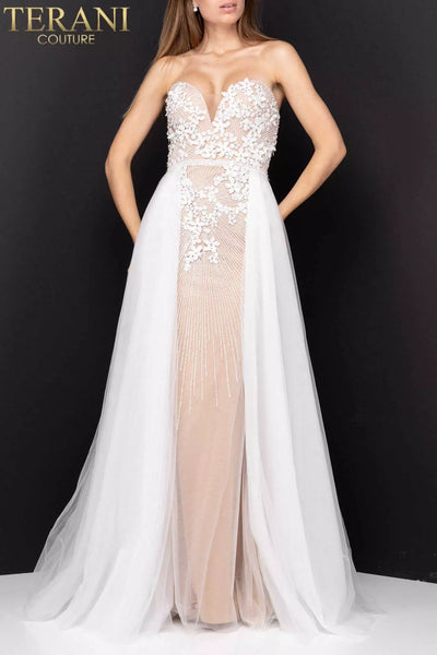 Sweetheart Neckline Beaded Prom Gown with Tulle Overskirt - 2011P1055