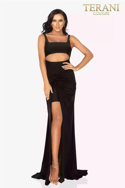 Sexy Cut out midriff prom dress with twist Jersey skirt -  2011P1061