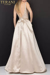 Illusion Beaded Prom Ball Gown with Satin Skirt - 2011P1094