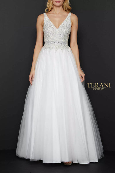 Pearl and Crystal Neckline Prom Ball Gown - 2011P1178